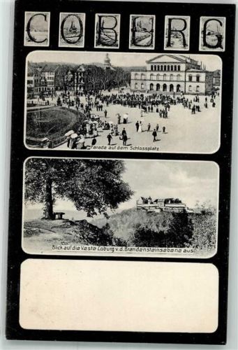 Coburg 1906 Parade auf dem Schlossplatz Veste