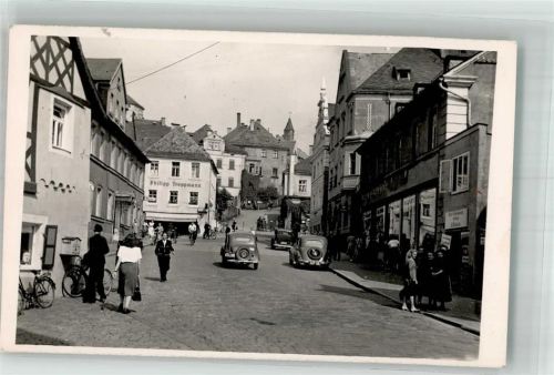 Münchberg 1952 Auto Geschäft Straße Notopfermarke Berlin