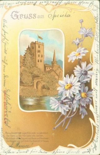 Speicher Korkrelief Verlag E.B. & C.i.B.Eduard Büttner 9908 Ort lt. Stempel Korkkarte 1902