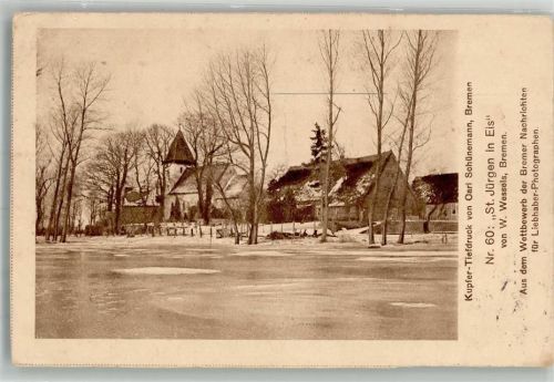 Bremen 1914 Kirche St. Jürgen im Eis Winter
