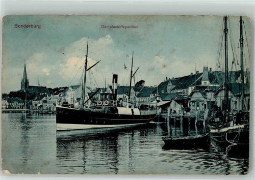 Sonderburg 1913 Hafen Dampfschiffpavillon