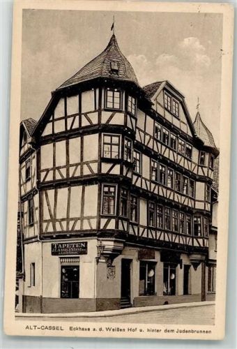Kassel 1919 Eckhaus a.d. Weißen Hof hinter dem Judenbrunnen + Tapeten Geschäft Arnold & Söhne
