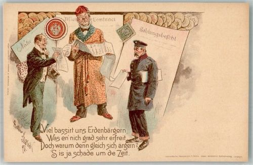 Nota , Kontrakt , Bezahlungsbefehl Stein Lichtdruck
