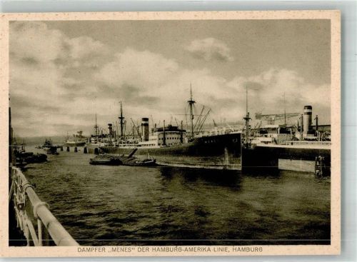 Hamburg Frachtschiff Dampfer Menes im Hafen 1943 versenkt