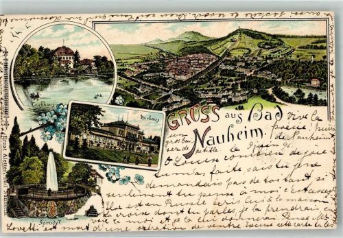 Bad Nauheim 1896 Teichhaus Kurhaus Sprudel
