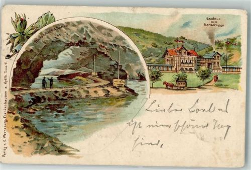 Steinthaleben 1900 Gasthaus zum Barbarossa Barbarossahöhle