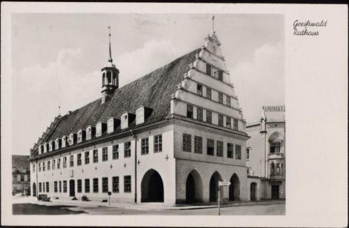 17489 O2200 Greifswald 1954 - Greifswald, Rathaus,VEB Bild und Heimat Reichenbach AKU2