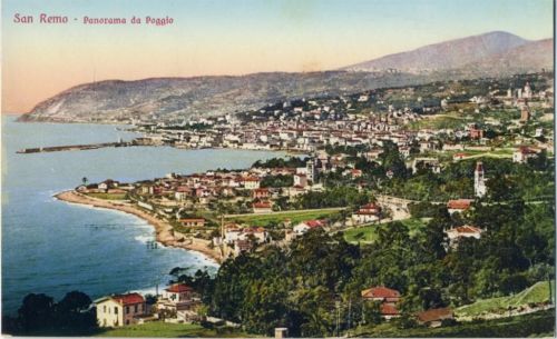um 1910/20 San Remo, Italien: Panorama da Poggio, Landschaftspanorama, Ak Nr. 21744,Brunner & C.