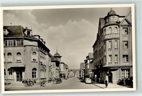 Ebingen Bahnhofstraße Postamt Kinder Fahrrad Bahnhof-Hotel VW Käfer-Brezel