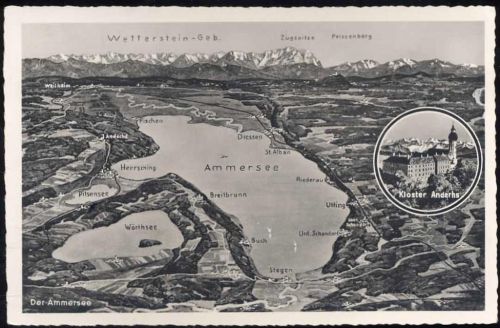 Stegen um 1950/60 Stegen: Und Umgebung, Der Ammersee, Kloster Anderhs,G. Schönberger AKU1