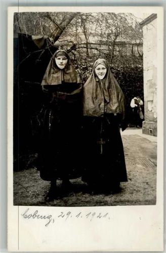 Coburg 1921 Tracht Nonnen Ort handschriftlich