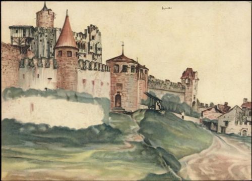 um 1930/40 Burg von Trient, A. Dürer, Landschaftsaquarell,Woldemar Klein,sign. A. Dürer