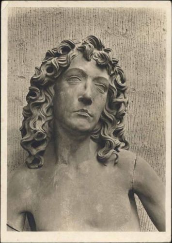 97070 W8700 Würzburg um 1930/40 - Würzburg, Südportal der Marienkapelle, Kopf des Adam, Skulptur von Tilman Riemenschneider,Bärenreiter-Verlag AKU1