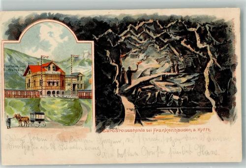 Bad Frankenhausen 1899 Gasthaus Zum Barbarossa Barbarossahöhle Kutsche Zweispänner