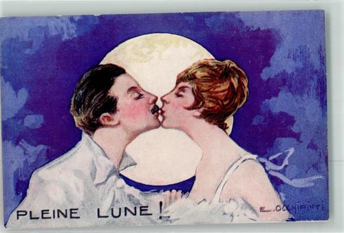 sign. Occhipinti E. Pleine Lune Kuss Oilette Serie 20