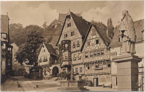 um 1909 Miltenberg, Marktplatz, Baudenkmäler,Kunstverlag v. Ph. Wirth