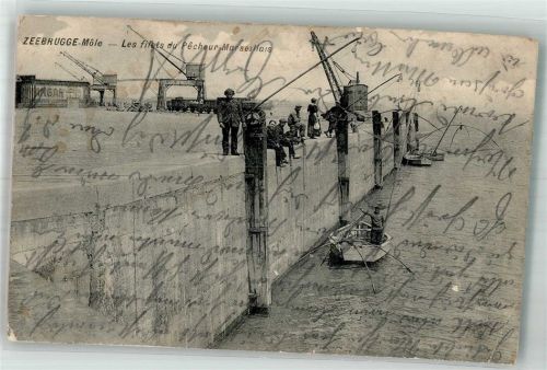Zeebrugge 1914 Mole Angler Fischer Feldpost WK I