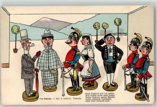 1899 Serie 1638 Humor Spielzeug Figuren Fra Diavolo 1. Akt 5. Auftritt Oper Nach England will ich gehen