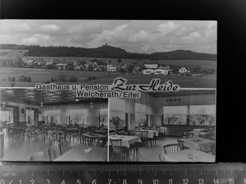 53518 W5488 Adenau GLASNEGATIV Gasthaus-Pension zur Heide Welcherath