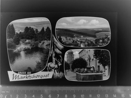 95509 W8581 Marktschorgast GLASNEGATIV Mehrfachbildkarte