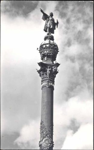 um 1958 Barcelona, Siegessäule. Spanien.,Fotografia Industrial AKU1