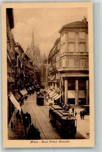 Milano Geschäft Straßenbahn Corso Vittorio Emanuele