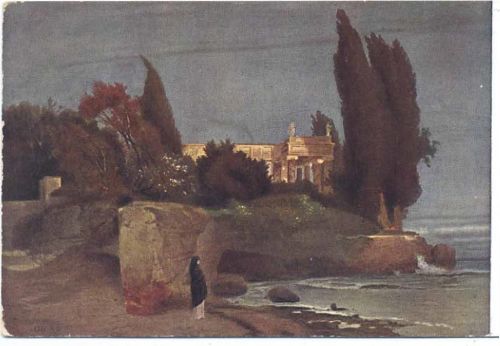 Villa am Meer,F. Bruckmann A. G.,sign. A. Böcklin AKU1 Kind um 1920/30