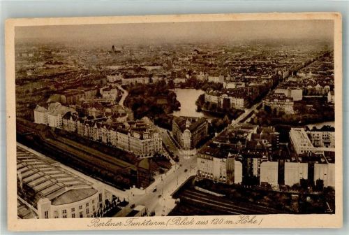 Charlottenburg Blick v. Funkturm Wahrzeichen d. Berliner Ausstellungs- u. Messestadt am Kaiserdamm
