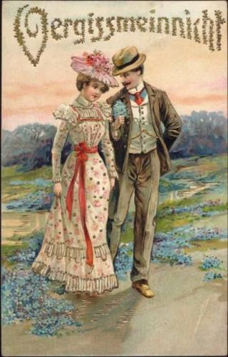 1906 Liebespaar, -Vergissmeinnicht-,
