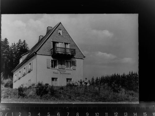 59955 W5788 Neuastenberg GLASNEGATIV Pension Haus Schlesien