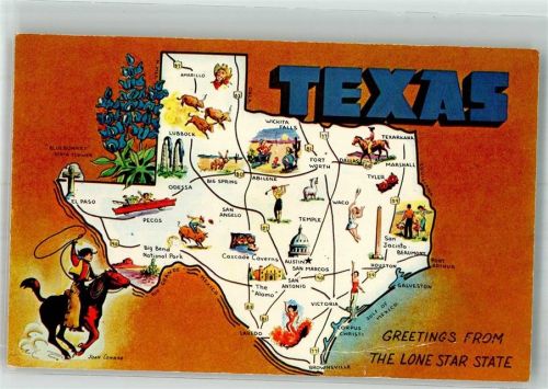 Austin 1976 Landkarte Texas