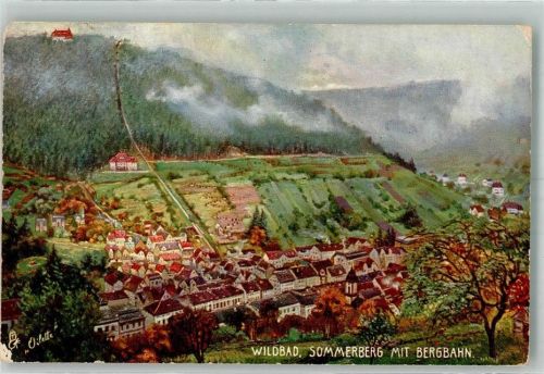 1913 Oiletts Serie Wildbad No. 738 Sommerberg m. Bergbahn