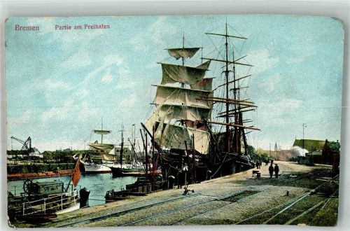Bremen Am Freihafen Segelschiffe