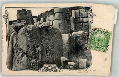 Cusco Denkmal Ruinas de una Fortalezza Incaica Marke bildseitig