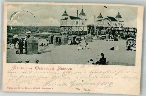 Ahlbeck 1901 Strandleben an der Seebrücke