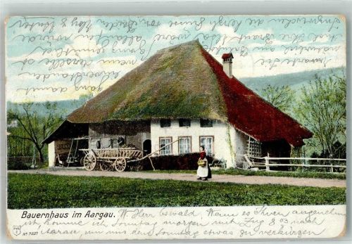 Aarau 1903 Reetgeecktes Haus im Aargau Ort handschriftlich