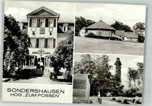 Sondershausen HO-Gasthaus Zum Possen Fachwerkturm Fotograf Henze VEB Bild und Heimat