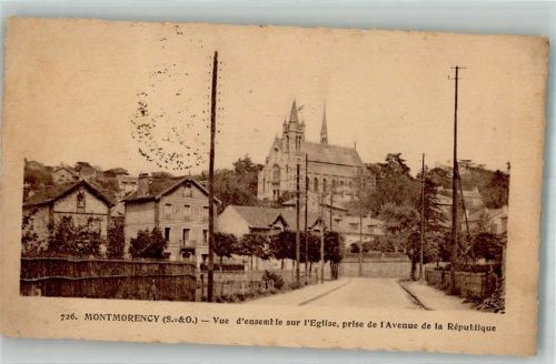 Montmorency 1927 Feldpost Frankreich Kirche Avenue de la République
