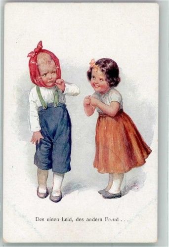 Mädchen macht sich über Jungen mit Zahnweh lustig B.K.W.I. 393-4