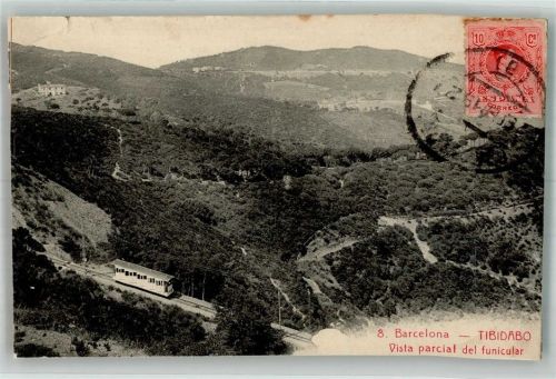 Barcelona Bergbahn Tibidabo Marke bildseitig