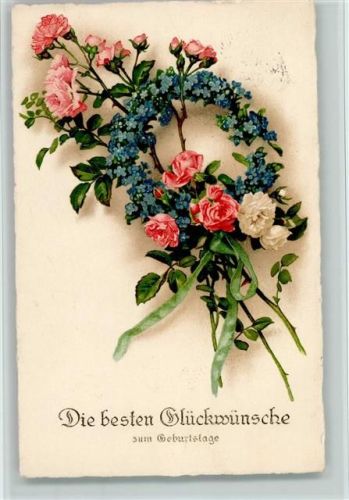 Rosen langstielig mit Vergissmeinnicht Kranz