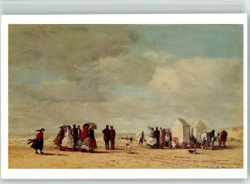Trouville Kutschen mit den Damen am Strand von Trouville Gemälde Louis Boudin