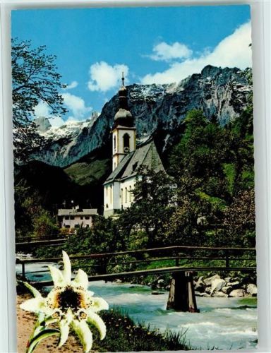 83486 W8243 Ramsau b. Berchtesgaden - Ramsauer Kircherl mit Reiteralpe Edelweiß AKU2