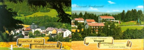 Rudolphstein Gasthof "Vogel", 2-fach Klappkarte, mit Kurzinfos