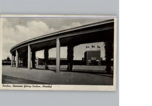 Breslau Hermann Göring Stadion Strich auf dem Scan