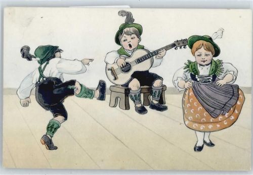 Schuhplattler , Junge mit Gitarre , Lederhosen