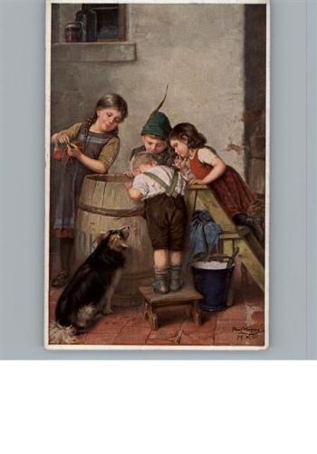 Kind Hund, sign. Wagner, Paul