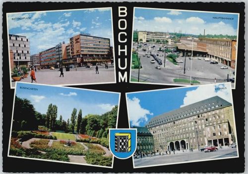 Bochum Hauptbahnhof Rosengarten Rathausplatz Rathaus Fußgänger