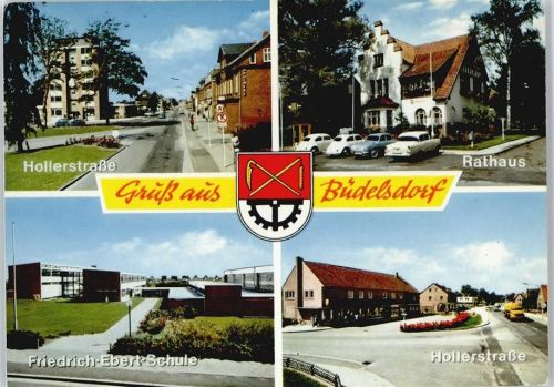 Büdelsdorf Rathaus Auto Hollerstraße Schule Wappen