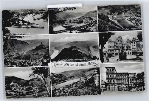 Bernkastel gel. 1.9.57, Bernkastel, Trier, Zell, Beilstein, Cochem, Koblenz-Deutsches Eck, Marienburg